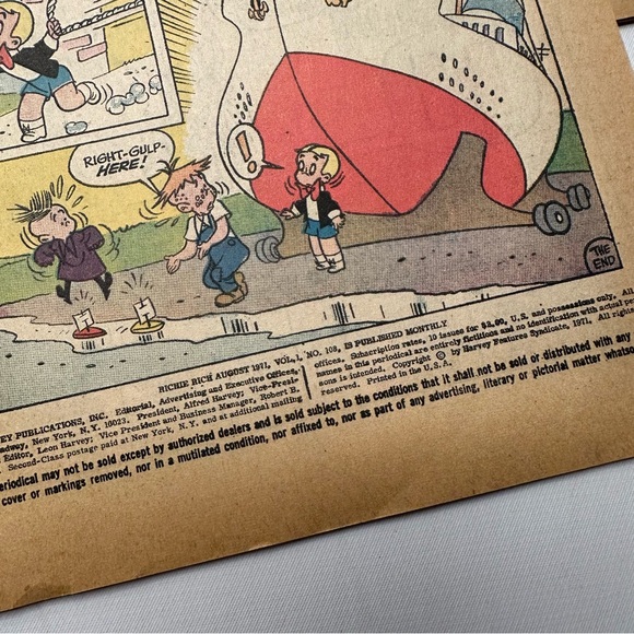 Richie Rich The Poor Little Rich Boy #108 Harvey Comics VTG Collectible - Picture 5 of 5